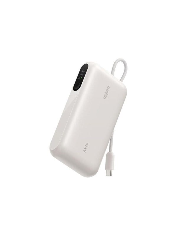 Belkin UltraCharge power bank - with integrated cable and display - 2 x USB-C USB - 45 watt - 10000 mAh