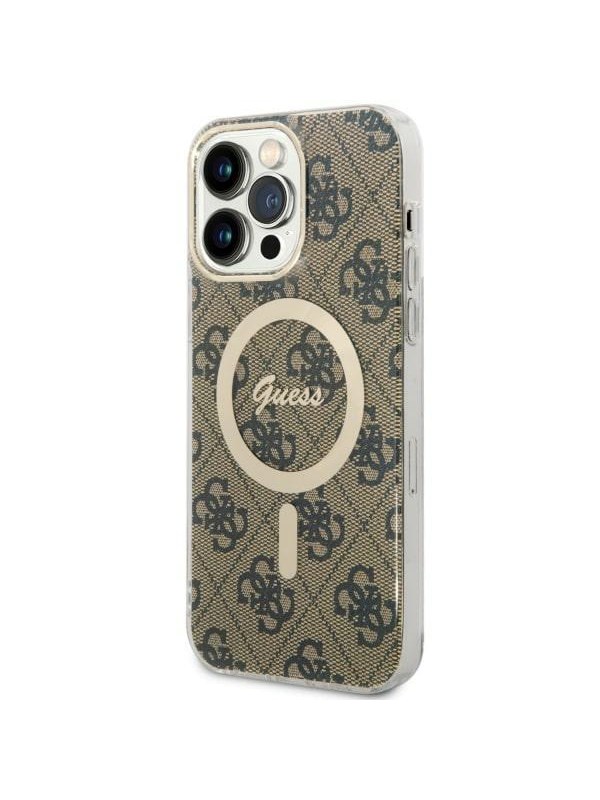 GUESS GUHMP14XH4STW iPhone 14 Pro Max 6.7" brown/brown hardcase 4G MagSafe