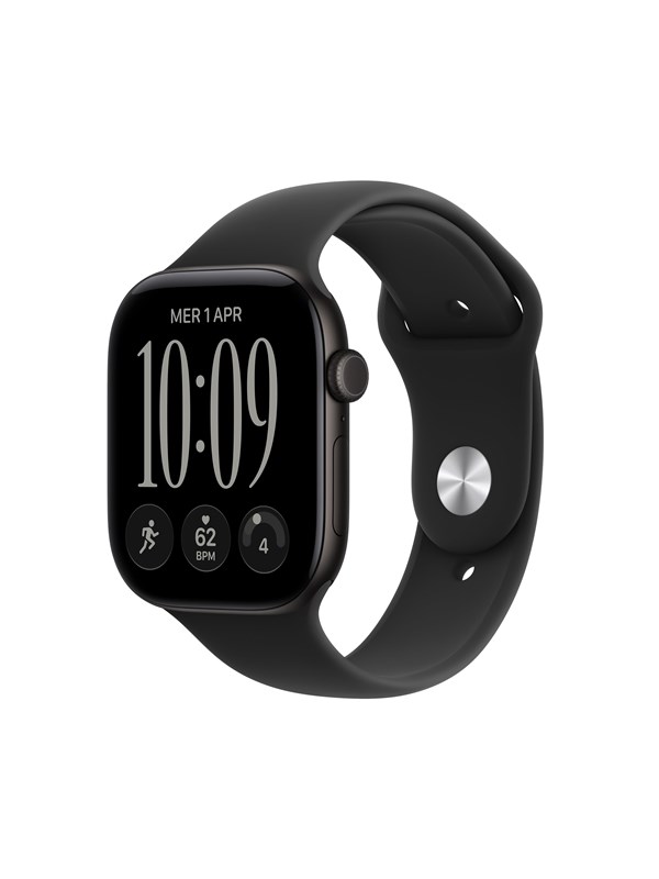 Apple Watch Series 12 GPS 46mm Black Aluminium Case with Black Sport Band - S/M