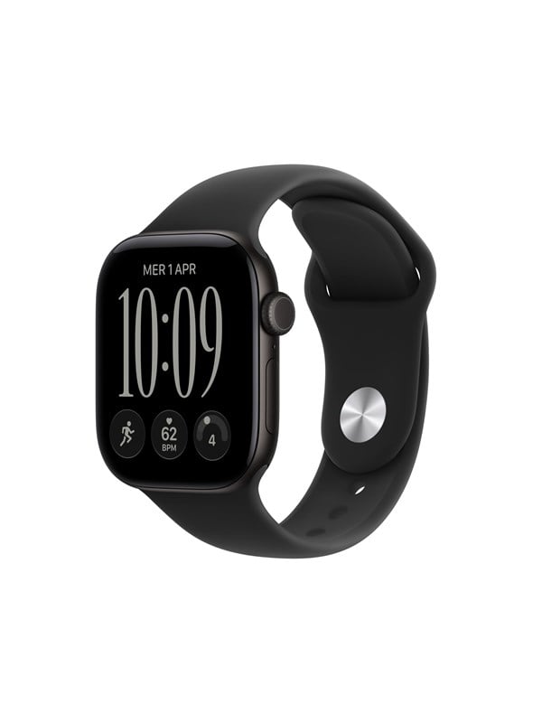 Apple Watch Series 12 GPS + Cellular 42mm Black Aluminium Case with Black Sport Band - M/L