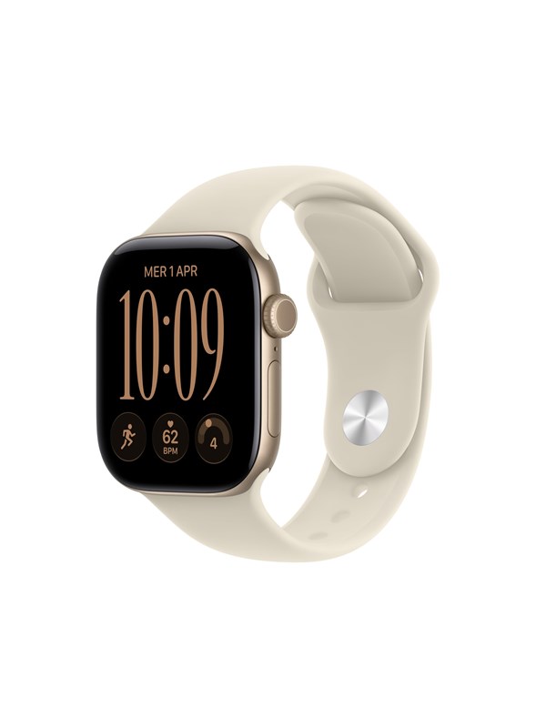 Apple Watch Series 12 GPS + Cellular 42mm Light Gold Aluminium Case with Sand Sport Band - M/L