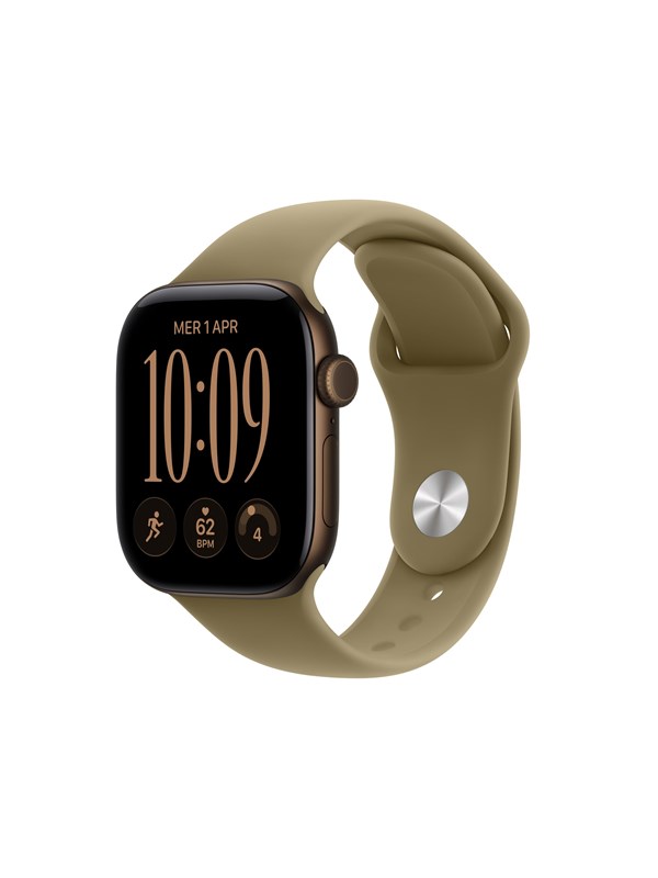 Apple Watch Series 12 GPS + Cellular 42mm Dark Bronze Aluminium Case with Olive Sport Band - M/L