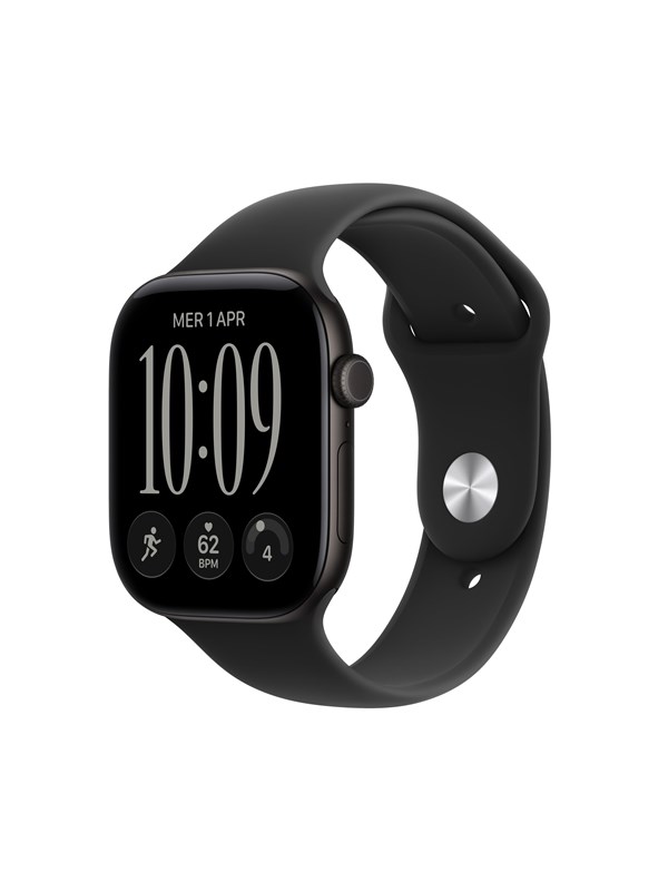 Apple Watch Series 12 GPS + Cellular 46mm Black Aluminium Case with Black Sport Band - S/M