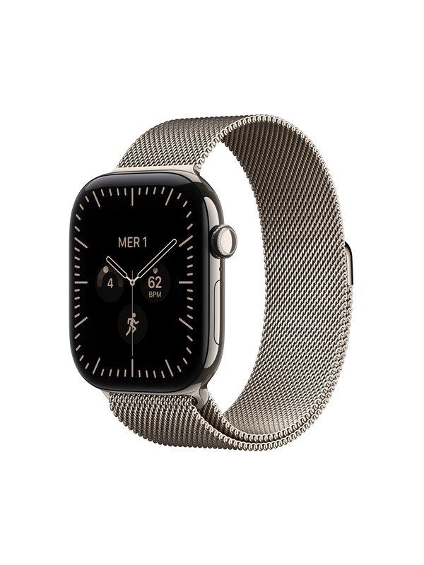 Apple Watch Series 12 GPS + Cellular 46mm Natural Titanium Case with Natural Milanese Loop - S/M