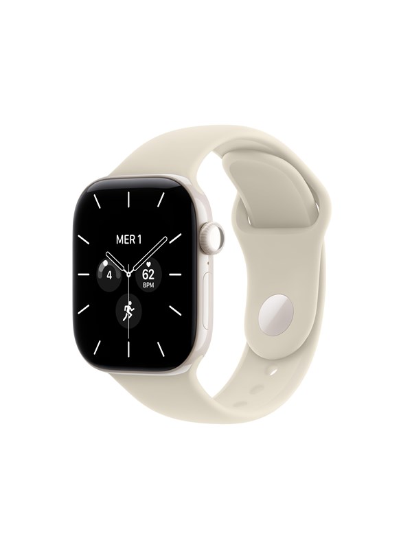 Apple Watch Series 12 GPS + Cellular 42mm Pearl White Ceramic Case with Sand Sport Band - M/L