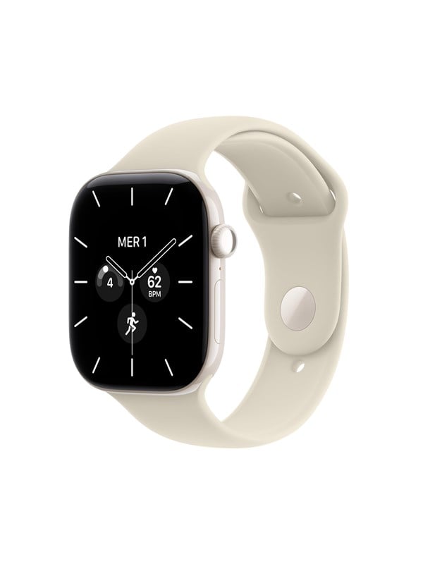 Apple Watch Series 12 GPS + Cellular 46mm Pearl White Ceramic Case with Sand Sport Band - S/M