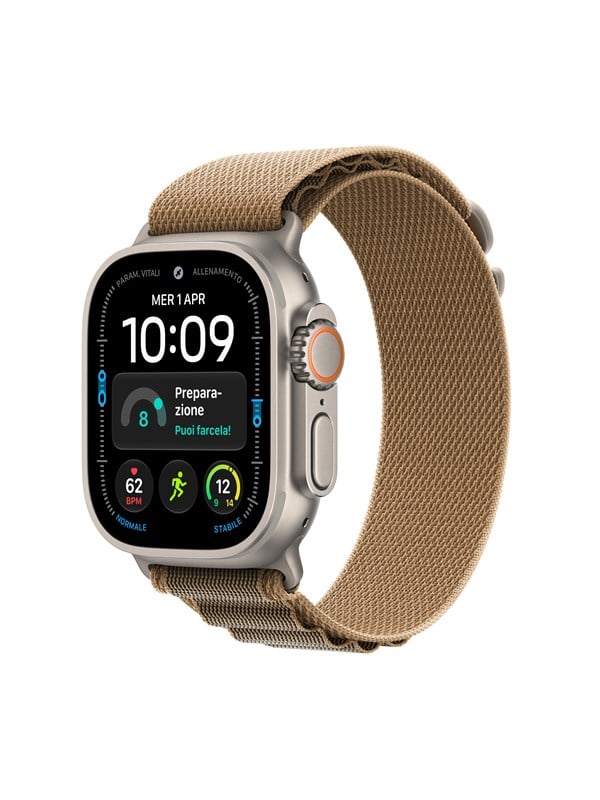 Apple Watch Ultra 4 GPS + Cellular 49mm Natural Titanium Case with Desert Alpine Loop - M