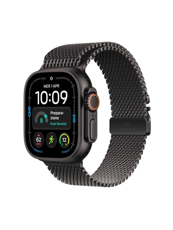 Apple Watch Ultra 4 GPS + Cellular 49mm Black Titanium Case with Black Titanium Milanese Loop - M
