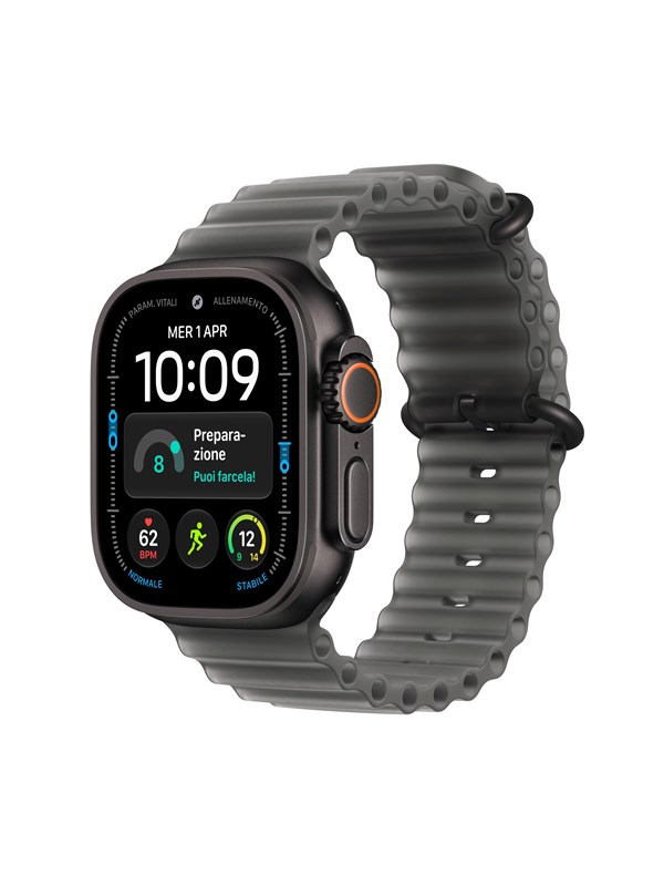 Apple Watch Ultra 4 GPS + Cellular 49mm Black Titanium Case with Translucent Black Ocean Band