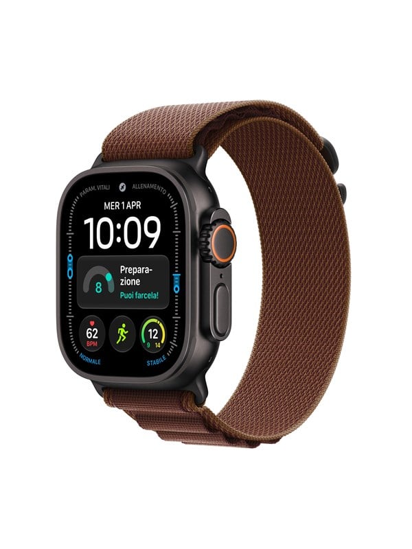 Apple Watch Ultra 4 GPS + Cellular 49mm Black Titanium Case with Burgundy Alpine Loop - M