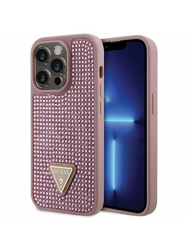 GUESS GUHCP14LHDGTPP iPhone 14 Pro 6.1" pink/pink hardcase Rhinestone Triangle