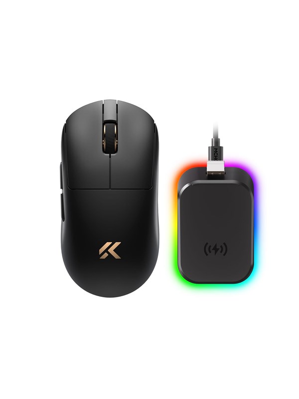 MCHOSE A7 V3 Ultra+ Lightweight Wireless Black Gold - Gamingmus - Optic - 6 knappar - Svart