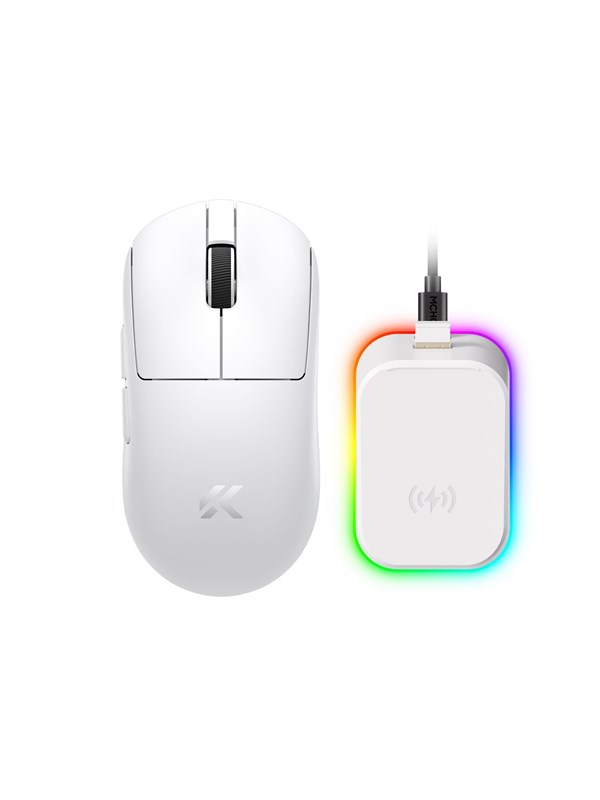 MCHOSE A7 V3 Ultra+ Lightweight Wireless Black Gold - Gamingmus - Optic - 6 knappar - Vit
