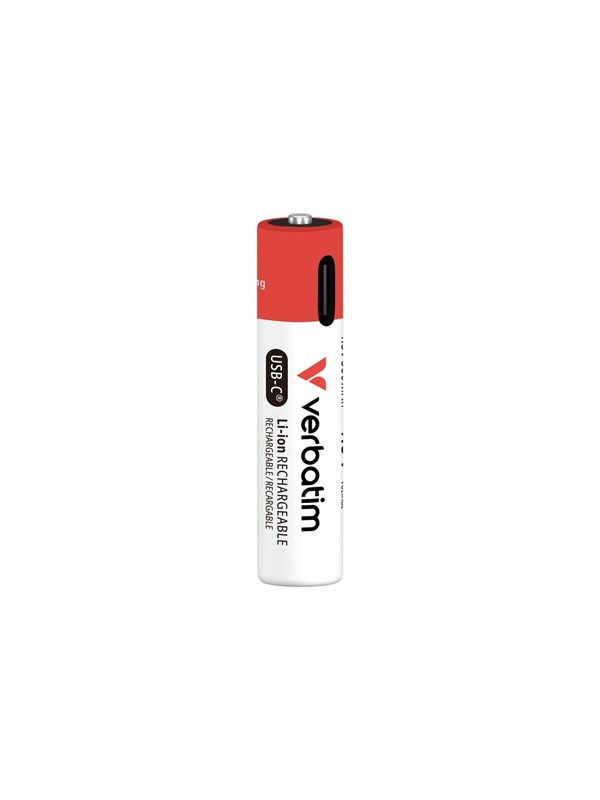 Verbatim Uppladdningsbara AAA-batterier med USB-C (4-pack)