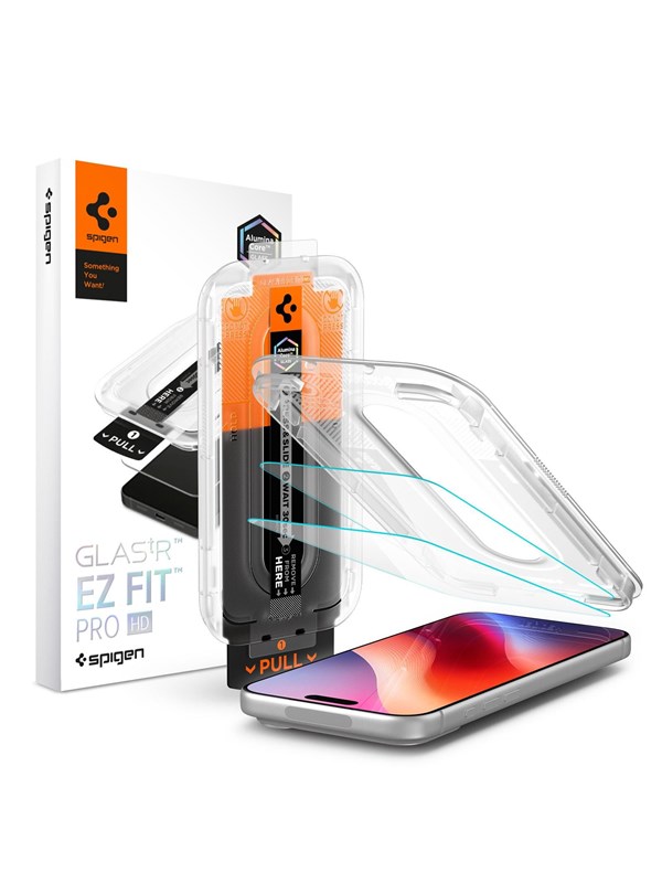 Spigen Glass tR EZ Fit Pro HD 2 Pack - iPhone 18 Pro/17 Pro/17/16 Pro