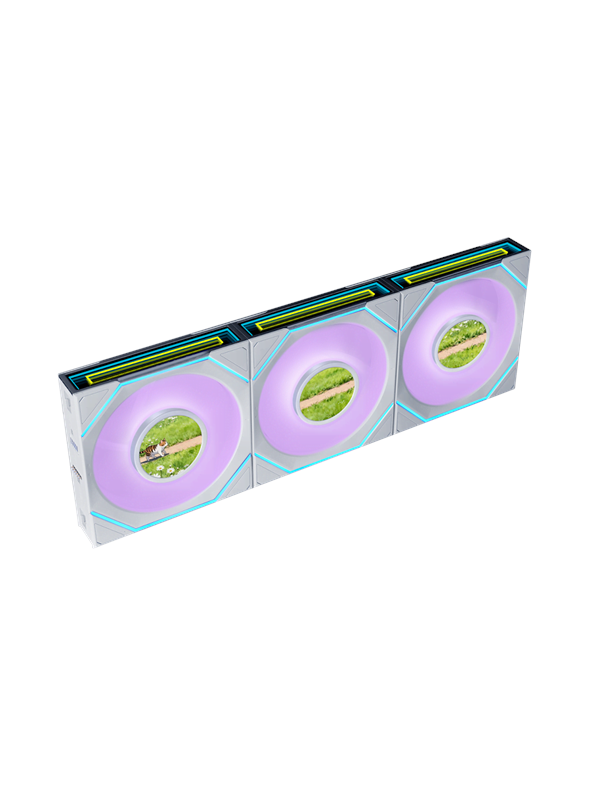 Lian Li UNI FAN SLINF LCD FLEX 120 Reversed (3-pack) - Chassi fläkt - 120mm - Vit med RGB LED - 31 dBA