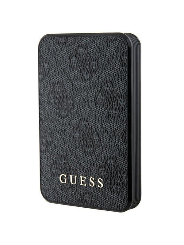 GUESS Powerbank 15W GUPB5LP4GEGK 5000mAh black/black 4G Leather Metal Logo - 5000 mAh