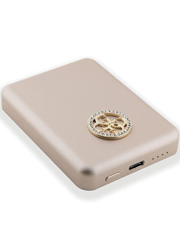 GUESS MagSafe 4G Strassed Metal Logo induction power bank 15W 5000mAh - gold - 5000 mAh