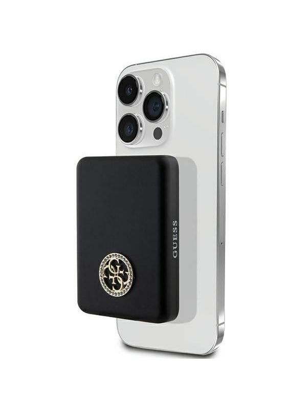GUESS MagSafe 4G Strassed Metal Logo induction power bank 15W 5000mAh - black - 5000 mAh