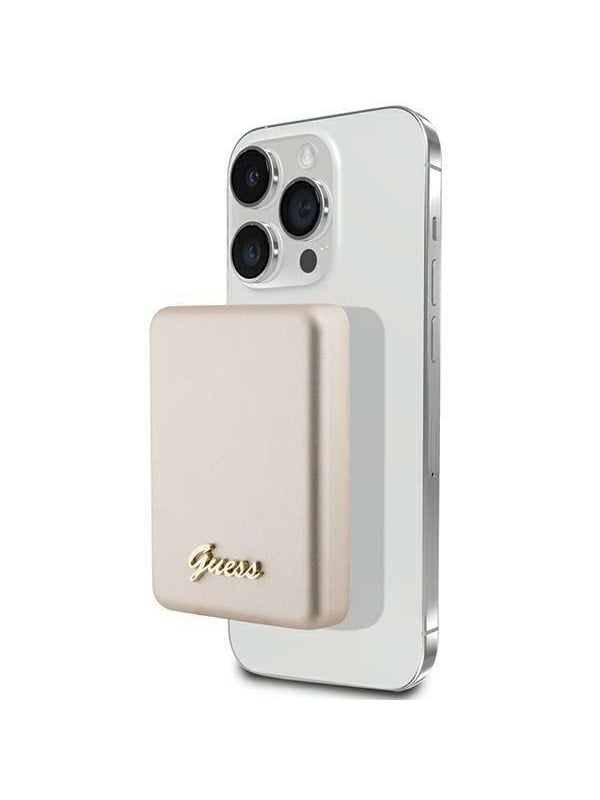 GUESS MagSafe Metal Script Logo induction power bank 15W 5000mAh - gold - 5000 mAh