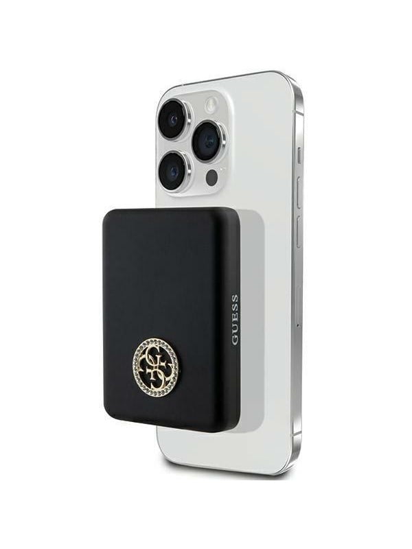 GUESS MagSafe 4G Strassed Metal Logo induction power bank 5W 3000mAh - black - 3000 mAh