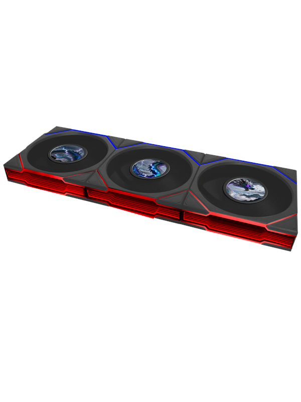 Lian Li UNI FAN TL LCD FLEX 120 Reversed (3-pack) - Chassi fläkt - 120mm - Svart med RGB LED - 29 dBA