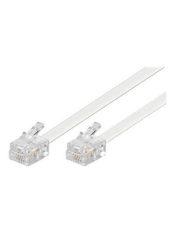 Deltaco DEL-160C - phone cable - 2 m - white - Vit