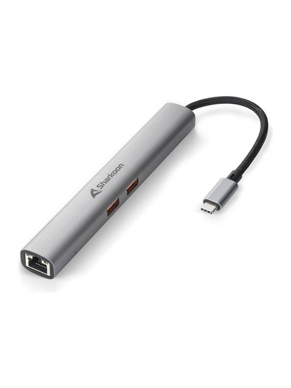 Sharkoon OfficePal Combo Adapter - docking station - USB-C - HDMI - 1GbE