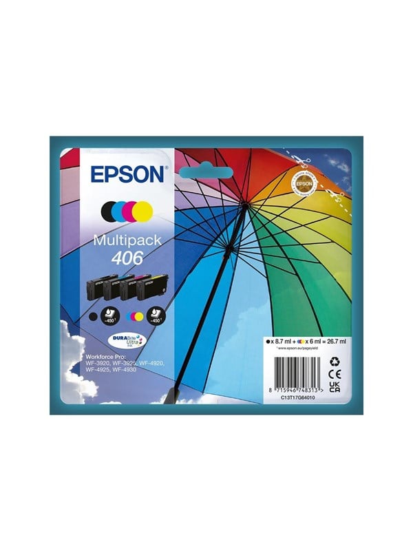 Epson 406 Multipack - 4-pack - black yellow cyan magenta - original - ink cartridge