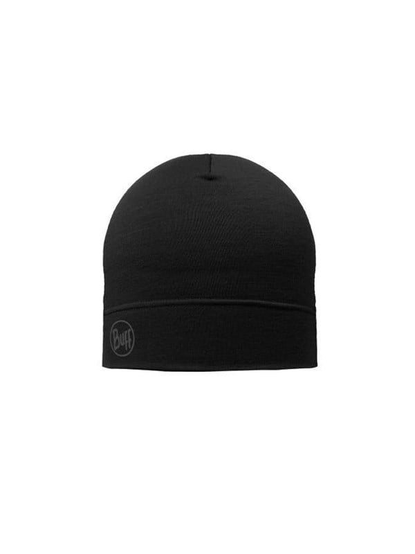 Buff Merino Lightweight Beanie - Solid Black