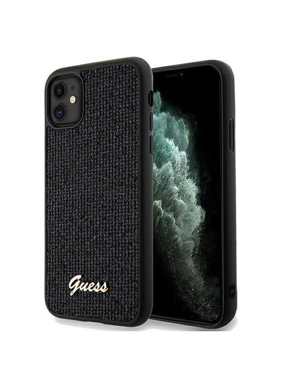 GUESS Disco Metal Script case for iPhone 11 / Xr - black