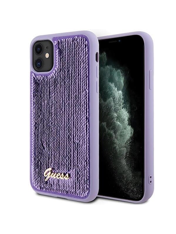 GUESS Sequin Script Metal case for iPhone 11 / Xr - purple