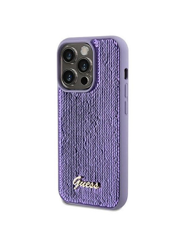 GUESS Sequin Script Metal case for iPhone 13 Pro / 13 - purple