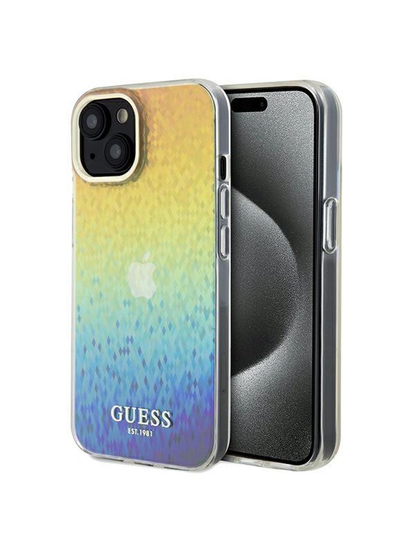 GUESS IML Faceted Mirror Disco Iridescent case for iPhone 14 / 15 / 13 - multicolor