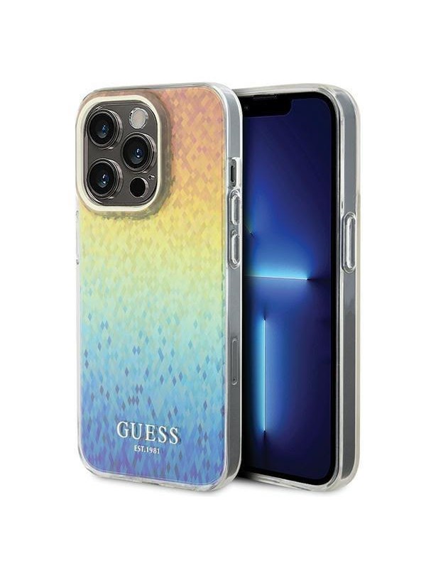 GUESS IML Faceted Mirror Disco Iridescent case for iPhone 14 Pro Max - multicolored