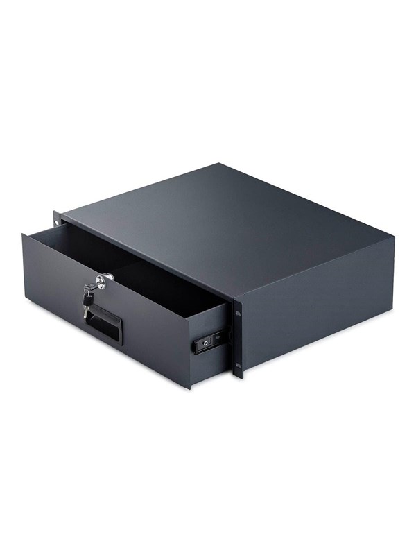 StarTech.com Startech - rack storage drawer - rear cable pass-through holes keys included lockable steel 10 kg capacity - 3U