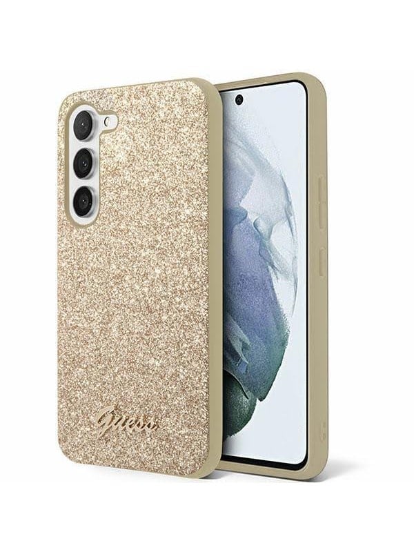 GUESS Glitter Script case for Samsung Galaxy S24+ - gold
