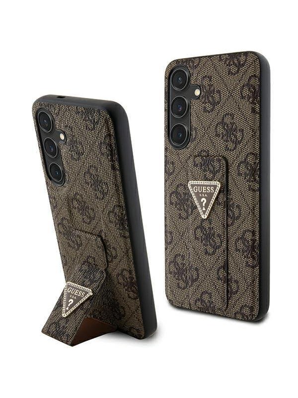 GUESS GUHCS24SPGS4TDW S24 S921 brown/brown hardcase Grip Stand 4G Triangle Strass