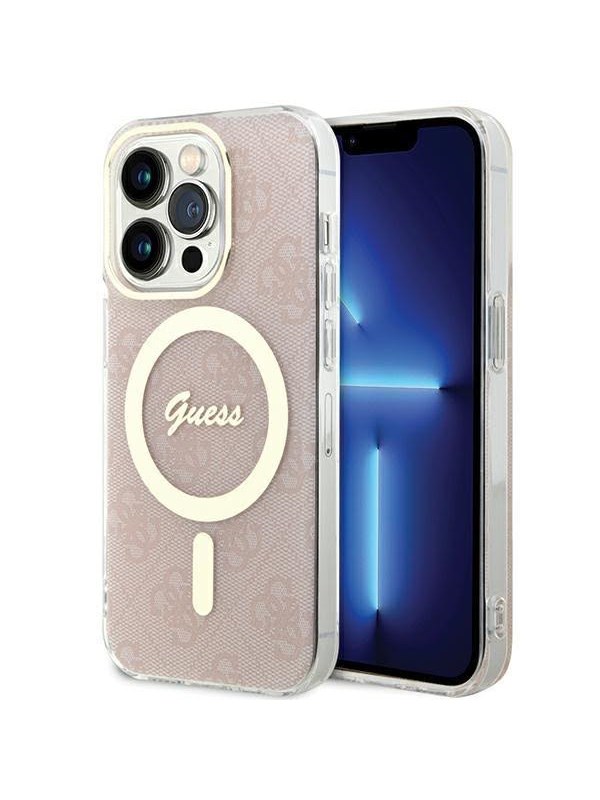 GUESS IML 4G MagSafe case for iPhone 15 Pro - pink