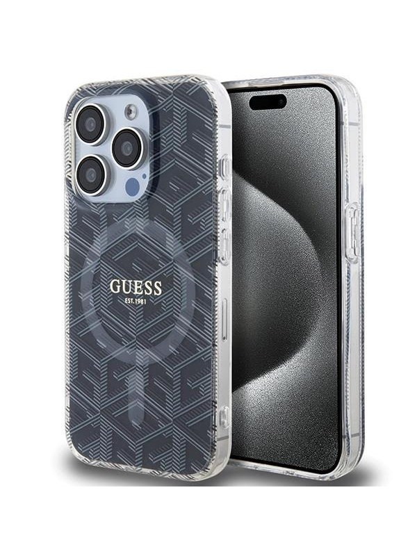GUESS IML GCube MagSafe case for iPhone 15 Pro - black