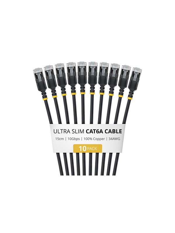 StarTech.com Startech patch cable - 15 cm - black - Svart