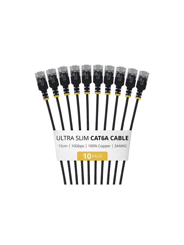 StarTech.com Startech patch cable - 15 cm - black - Svart