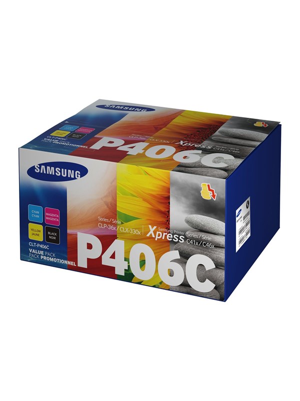 Samsung CLT-P406C Value Pack - 4-pack - black yellow cyan magenta - original - toner cartridge