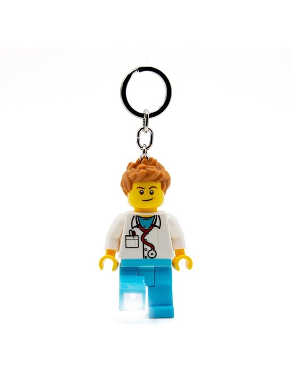 LEGO 4006036-LGL-KE184H ® IKONISK, MANLIG LÄKARE Nyckelring med LED-lampa, H