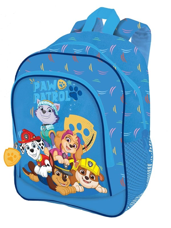 Pokemon PAW PATROL Juniorryggsäck med 2 dragkedjefickor fram och 2 sidofickor i nät, vadderade axelremmar, reflexer på remmarna, 300D nylon, 35 x 25 x 13 cm, ca 10 liter