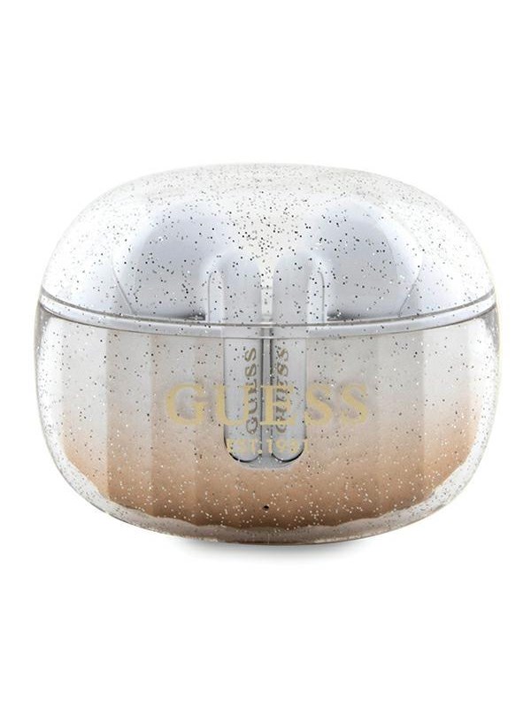 GUESS Glitter Gradient TWS Bluetooth headphones with docking station - gold