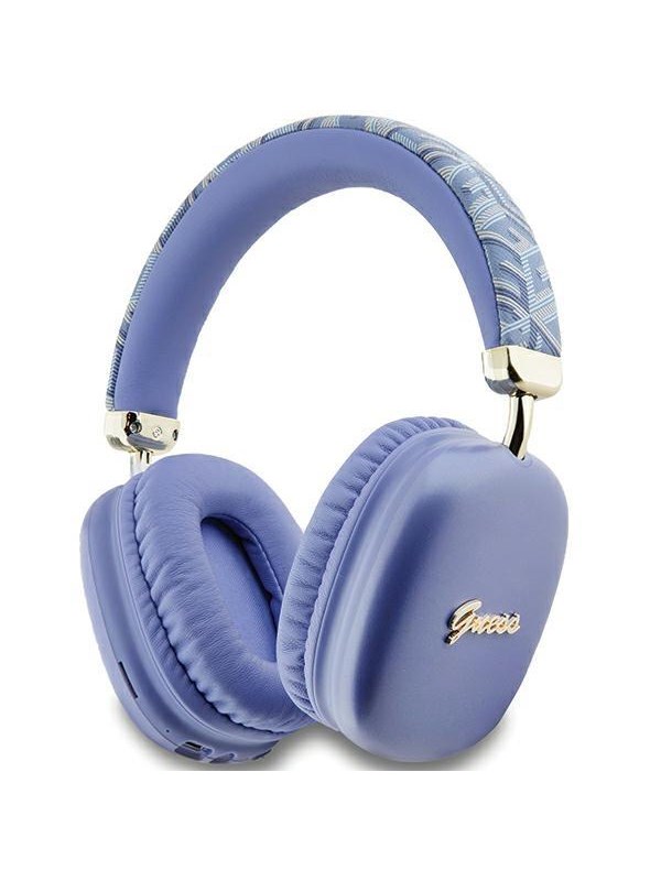 GUESS GCube Metallic Script Logo Headphones - Purple