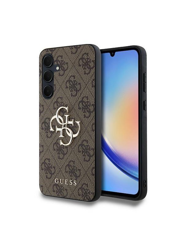 GUESS 4G Big Metal Logo case for Samsung Galaxy A35 - brown