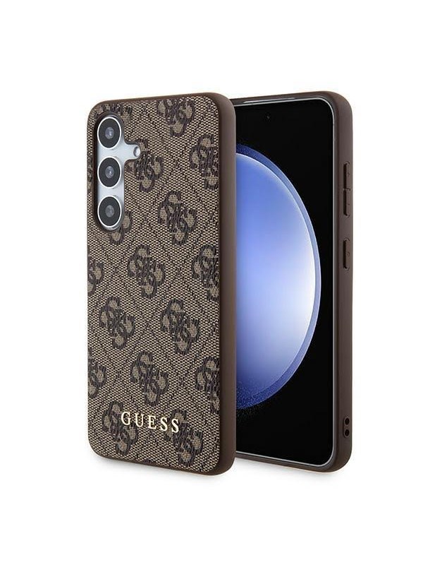GUESS 4G Metal Gold Logo case for Samsung Galaxy A35 - brown
