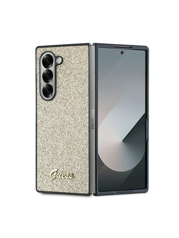 GUESS 4G Glitter Script Case for Samsung Galaxy Z Fold 6 - Gold